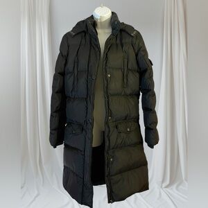Girls black sz large full length down puffer coat.